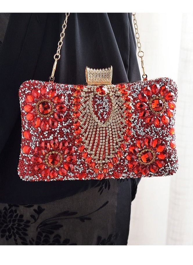 Generic - Stone Studded Party Clutch Red Size 20.5X6X14cm - Image 1