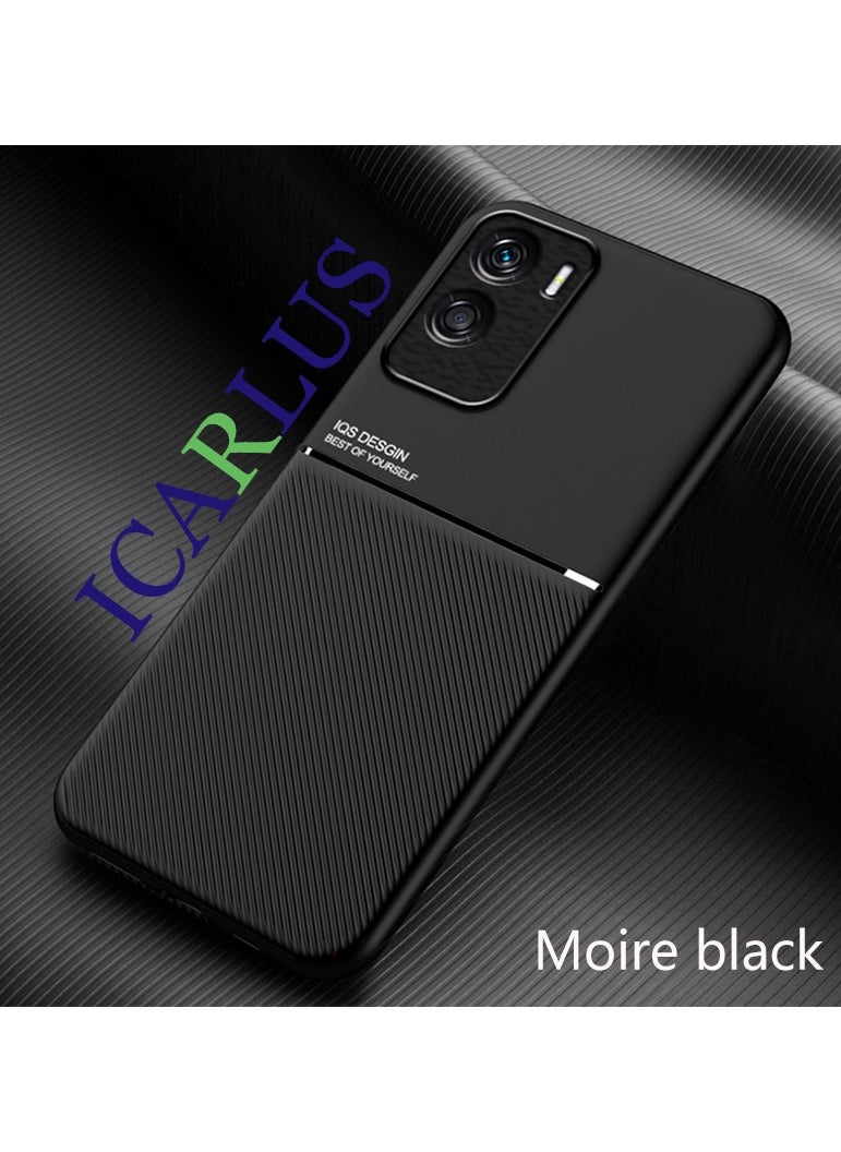 ICARLUS Case for Honor 90 Lite 5G Magnetic Cover Moire Black  - Image 1