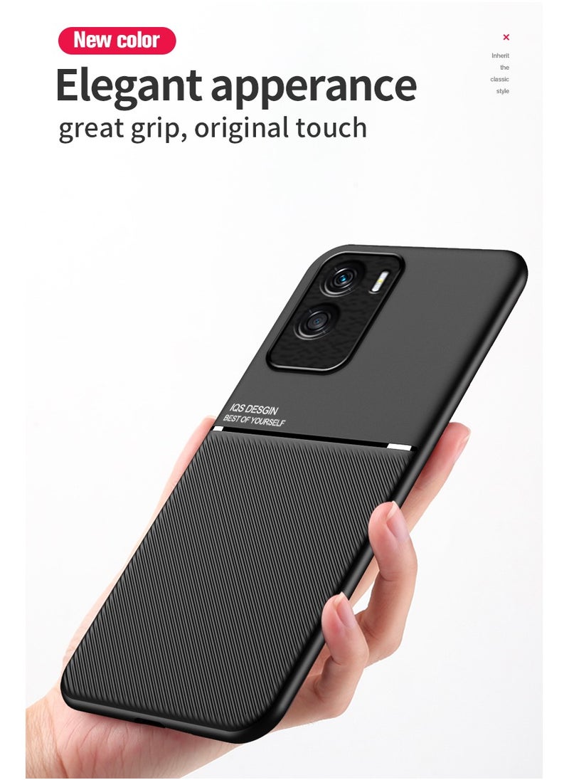 ICARLUS Case for Honor 90 Lite 5G Magnetic Cover Moire Black  - Image 4