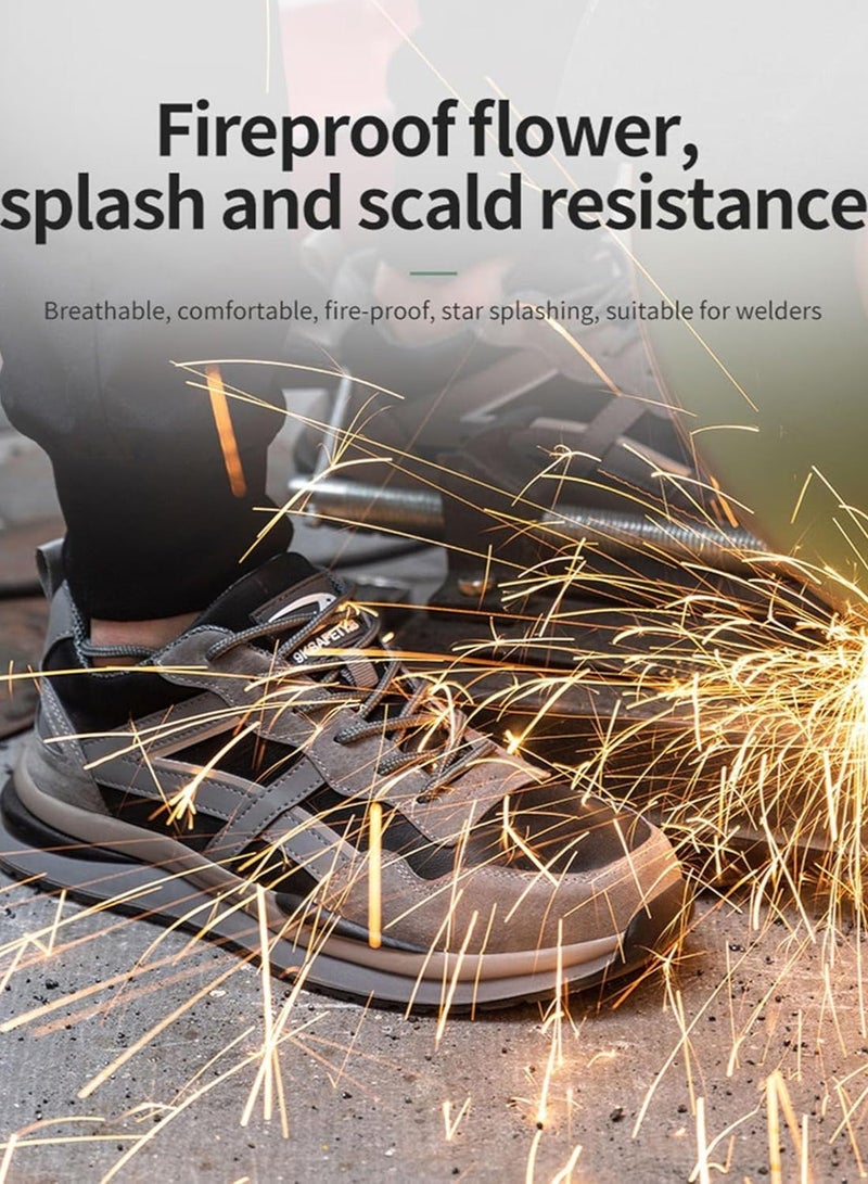 9KSAFETYJB Men Steel Toe Sneakers Safety Shoes Low top Work Shoe with Air Cushion Breathable Puncture Proof (42 EUR) - Image 5