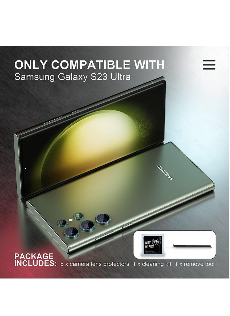 vesus Samsung Galaxy S23 Ultra Camera Lens Protector, Scratch-Resistant Tempered Glass with Alloy Edge Camera Cover Screen Protector - Image 2