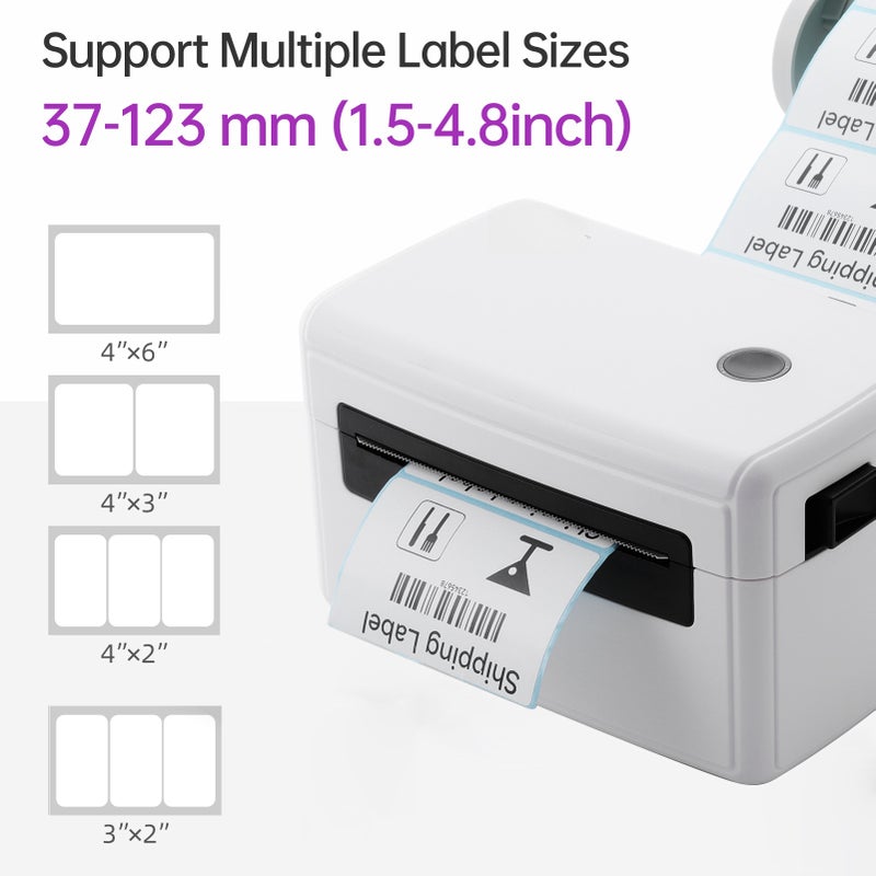 Desktop USB Shipping Label Printer Direct Thermal Printing Wired Connection All in One Label Maker Support 1D 2D Barcode 230mm Paper Width for Shipping Tags Business Restaurant Kitchen Supermarket - Image 4