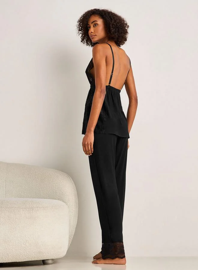 Splash FAV  Pyjama Set Spaghetti Strap Top and Pyjama for Women | Best Price UAE