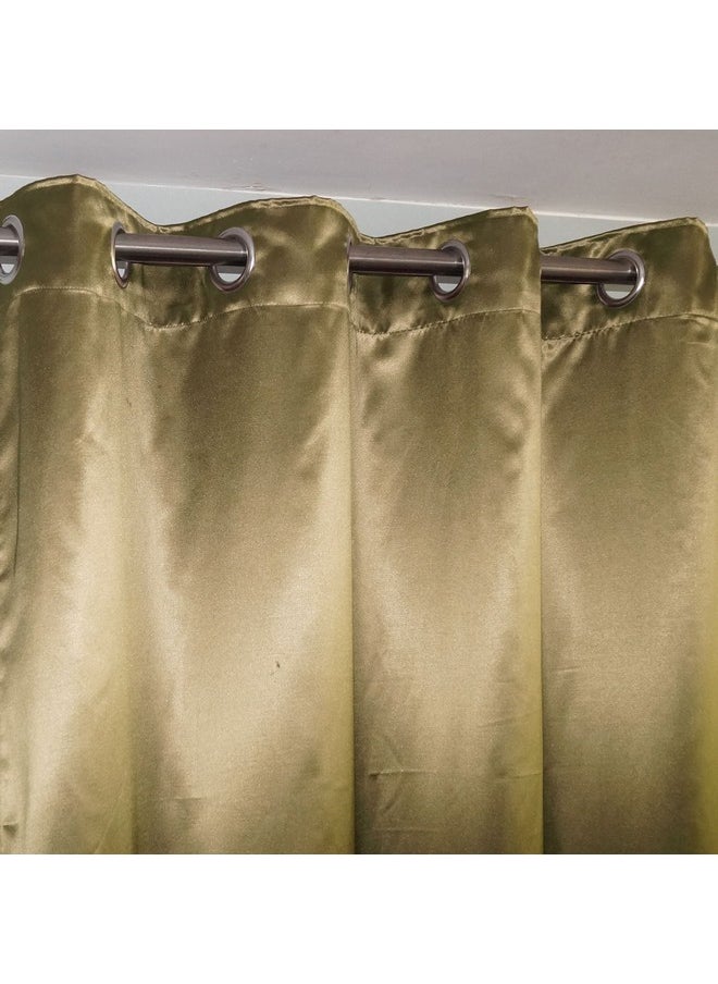 Lushomes Satin Curtains, Brown Satin Door Curtain, Plain Door Curtain, 7.5 Feet Curtains With 8 Metal Ss Eyelets, 4.5 Ft X 7.5 Ft (54 X 90 Inches, Single Pc)  - Image 2