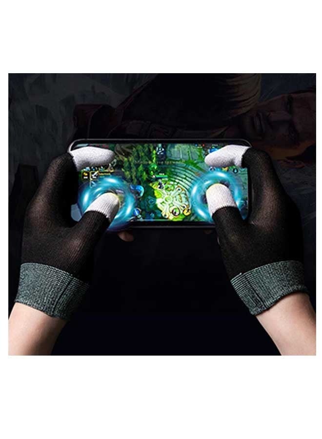 Mobile Gloves, Carbon Fiber Fingertips, Heat And Sweat Resistant Thin Two-Finger Touch Screen Game Fingertips. (Black)  - Image 3