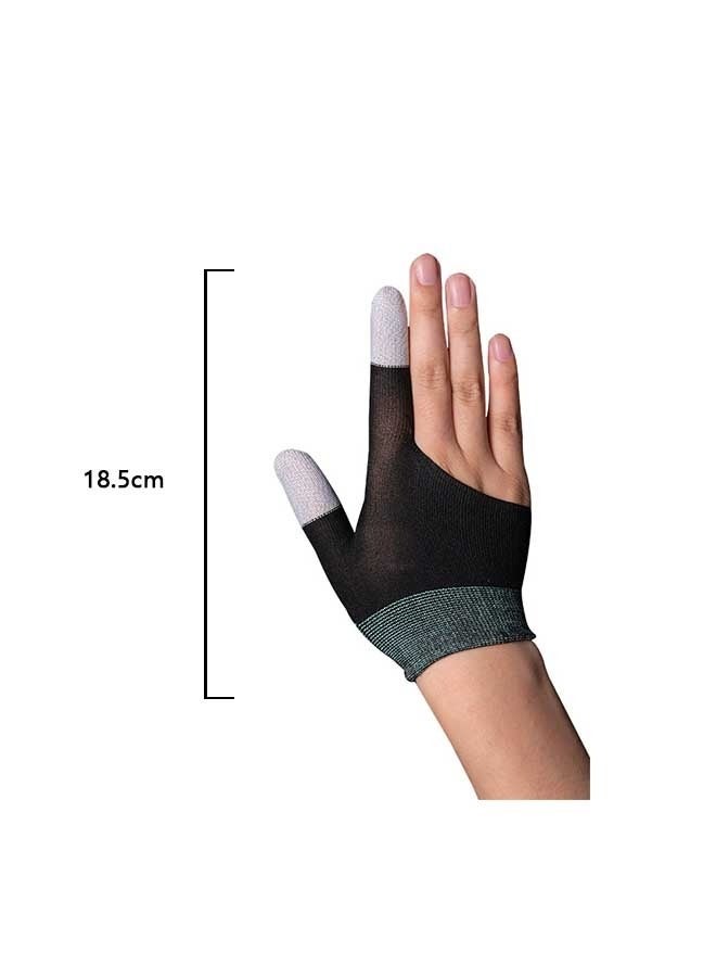 Mobile Gloves, Carbon Fiber Fingertips, Heat And Sweat Resistant Thin Two-Finger Touch Screen Game Fingertips. (Black)  - Image 2