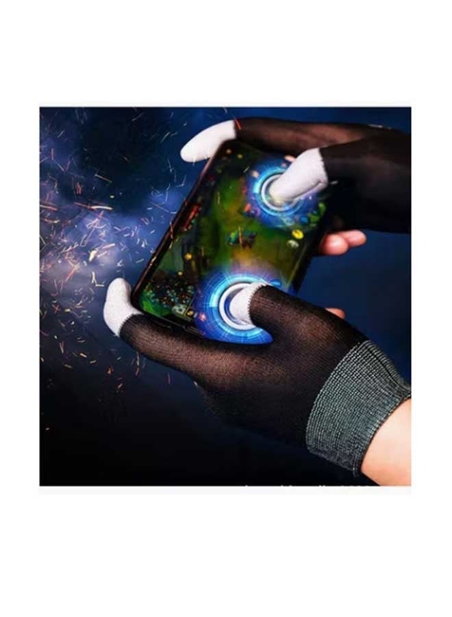Mobile Gloves, Carbon Fiber Fingertips, Heat And Sweat Resistant Thin Two-Finger Touch Screen Game Fingertips. (Black)  - Image 4