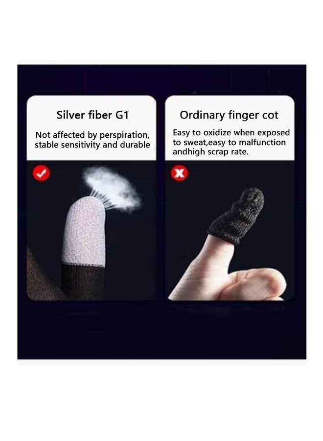 Mobile Gloves, Carbon Fiber Fingertips, Heat And Sweat Resistant Thin Two-Finger Touch Screen Game Fingertips. (Black)  - Image 5