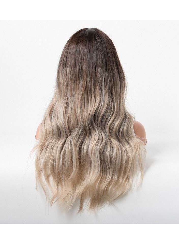 Estelle Wig Female Long Curly Hair Big Wave Medium Long Full Headgear Ash Brown 2 - Image 4