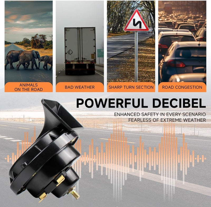FARBIN Compact Horn 12V Car Horn Loud Low-Tone 410HZ Waterproof Universal for Any 12V Vehicles - Image 2