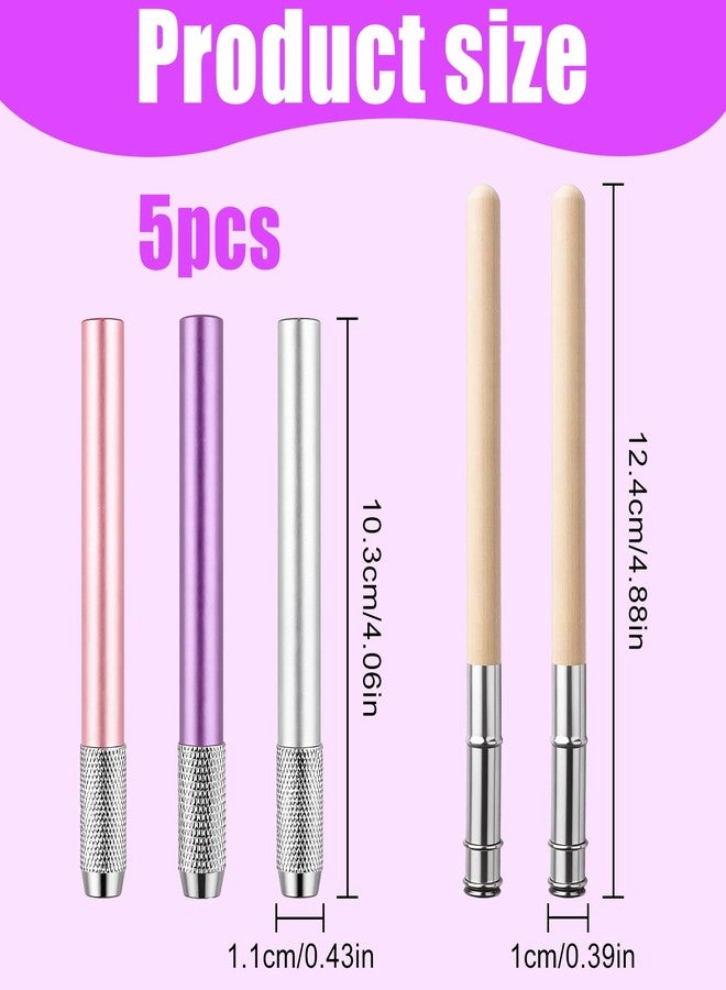 Foyods Aluminum Assorted Colors Pencil Lengthener - 5 PCS Multi-Color Ergonomic Pencil Lengthener Holder, Aluminum Pencils Extender with Comfort Grip for Drawing, Art, Sketching & Office Use - Image 2