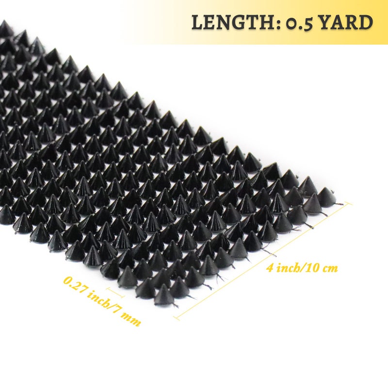 Jerler Sew Stitch on Spikes for Arts and Crafts Decoration, Mesh Rivets Studs Beads Cone Spoke Trim Punk Rock with Flat Back for Jacket, Clothing, Shoes and Performance (0.5 Yard, Black) - Image 2