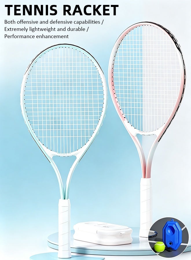 DUNISO Tennis Rackets Set for Student with 2 Lightweight Racquets with Bag & Water Base, Light Training Tennis's Racquet for Beginner kids Racket Practice - Image 1