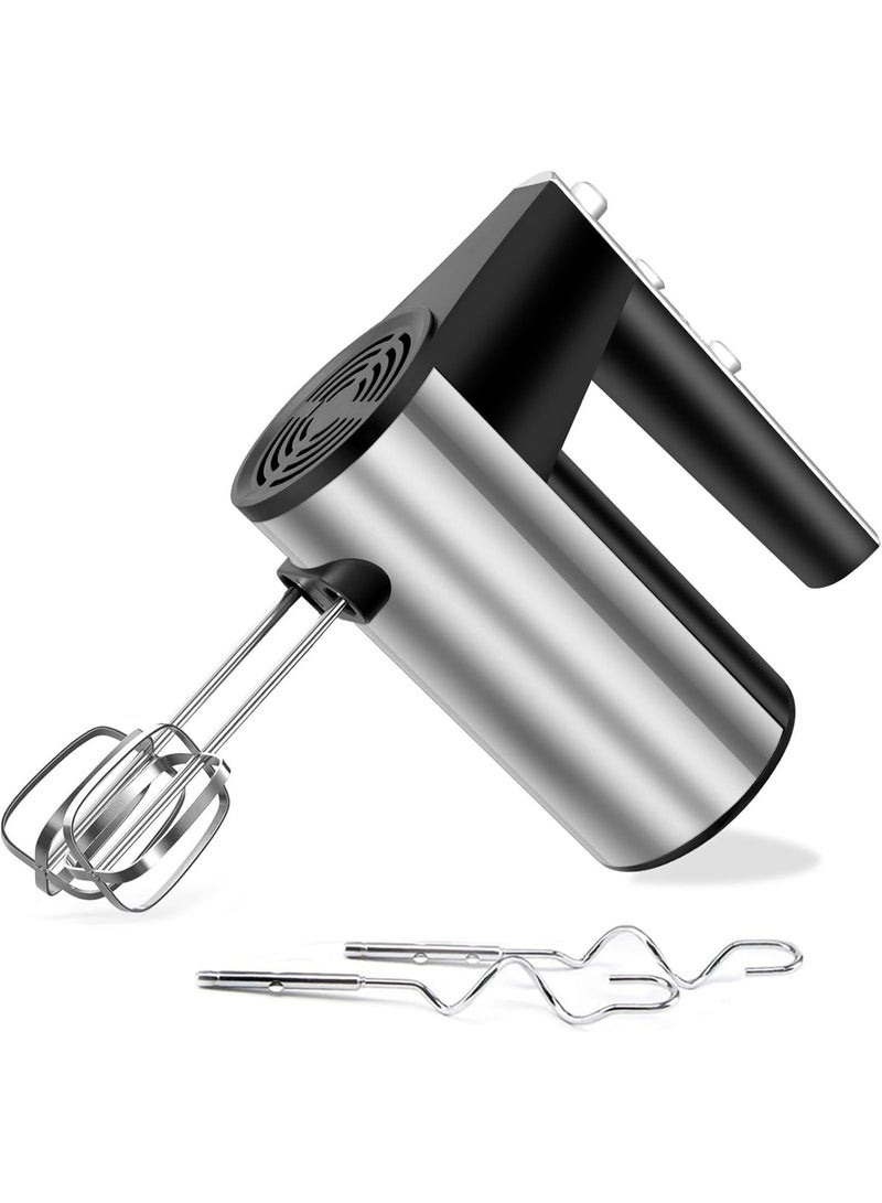 HAEGER Hand Mixer HG-6629 | 5-Speed + Turbo, 450W Powerful Motor | Stainless Steel Dough Hooks & Beaters | One-Button Eject | Electric Handheld Mixer for Cakes, Bread, Whipping, Baking - Image 3