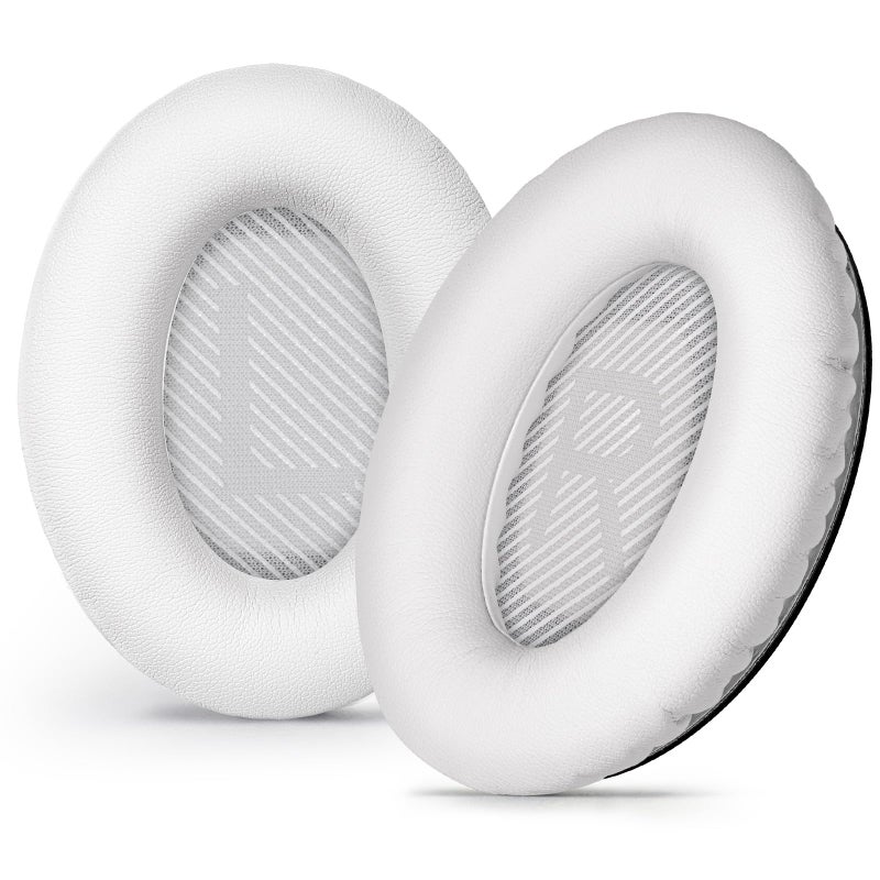 Aurivor Replacement Ear-Pads Cushions for Bose QuietComfort-35 (QC-35) and QuietComfort-35 II (QC-35 II) Over-Ear Headphones (White) - Image 1