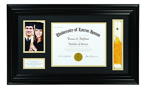 Santa Barbara Design Studio Creative Brands Heartfelt - Inspirational Keepsake Diploma and Photo Frame, 15 x 25-Inch, Black - Jeremiah 29:11 - Image 1