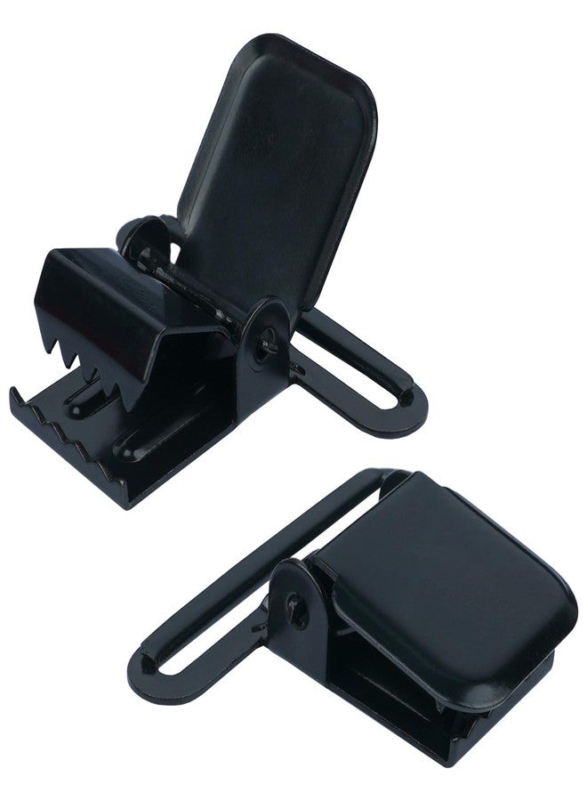 KUNN 2 Inch Suspender Clips Heavy Duty Metal Holder Fasteners, Black Plating, 2 Pcs - Image 2