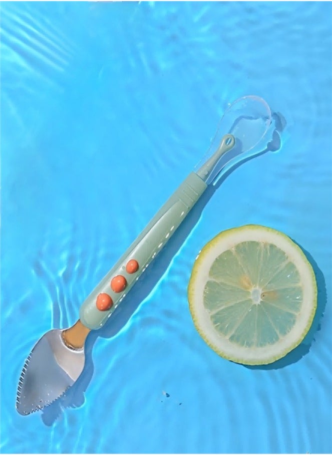 Beautiful - Scraper Spoon, Baby Food Spoon, Baby Tableware Fruit Scraper Spoon With Double Heads - Image 1