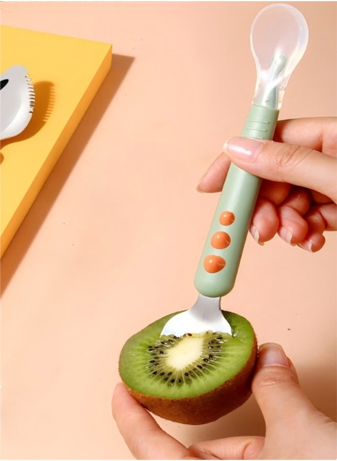 Beautiful - Scraper Spoon, Baby Food Spoon, Baby Tableware Fruit Scraper Spoon With Double Heads - Image 1