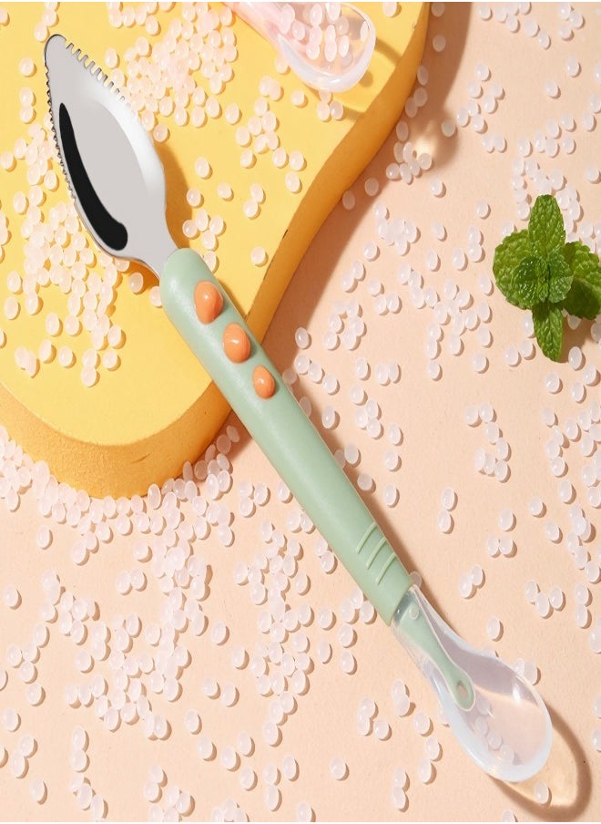 Beautiful - Scraper Spoon, Baby Food Spoon, Baby Tableware Fruit Scraper Spoon With Double Heads - Image 1