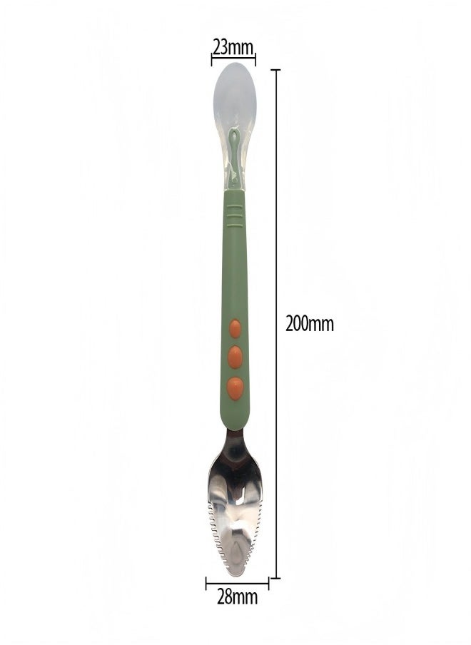 Beautiful - Scraper Spoon, Baby Food Spoon, Baby Tableware Fruit Scraper Spoon With Double Heads - Image 1