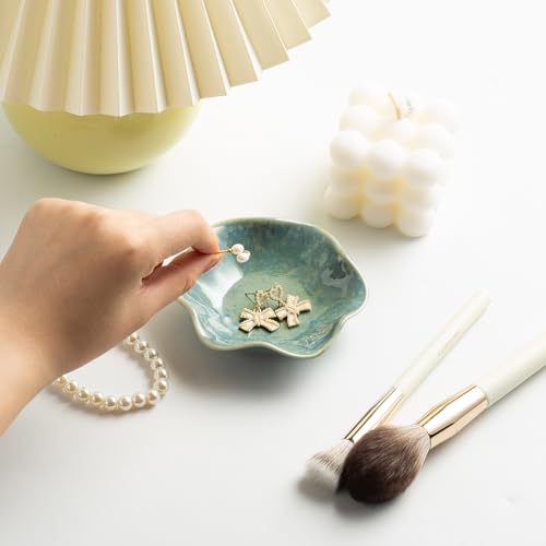 Mecaikru Ceramic Trinket Dish, Ring Tray, Decorative Jewelry Dish for Earrings Necklaces Watch Keys, for Women - Image 5