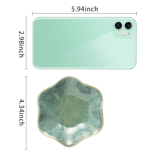 Mecaikru Ceramic Trinket Dish, Ring Tray, Decorative Jewelry Dish for Earrings Necklaces Watch Keys, for Women - Image 3