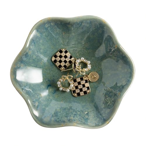 Mecaikru Ceramic Trinket Dish, Ring Tray, Decorative Jewelry Dish for Earrings Necklaces Watch Keys, for Women - Image 1