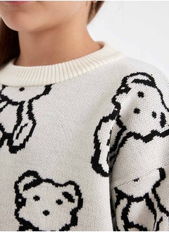 DeFacto Girl Oversize Fit Crew Neck Long Sleeve Tricot Pullover  - Image 3