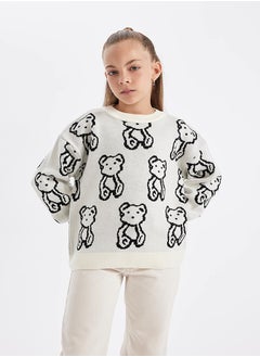 DeFacto Girl Oversize Fit Crew Neck Long Sleeve Tricot Pullover  - Image 2
