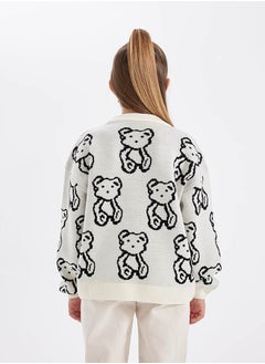 DeFacto Girl Oversize Fit Crew Neck Long Sleeve Tricot Pullover  - Image 4