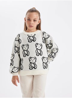DeFacto Girl Oversize Fit Crew Neck Long Sleeve Tricot Pullover  - Image 5