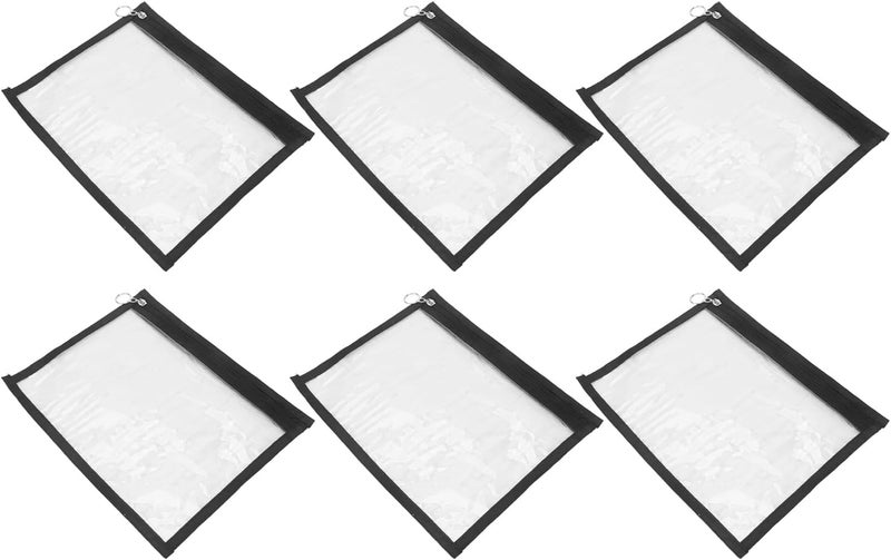 6 قطع من أكياس PVC شفافة بسحاب، مجموعة أكياس بسحاب، منظم أمتعة سفر محمول مزود بحلقة دائرية لحفظ مستحضرات التجميل والمنتجات الصحية وجواز السفر، حجم صغير. - Image 2