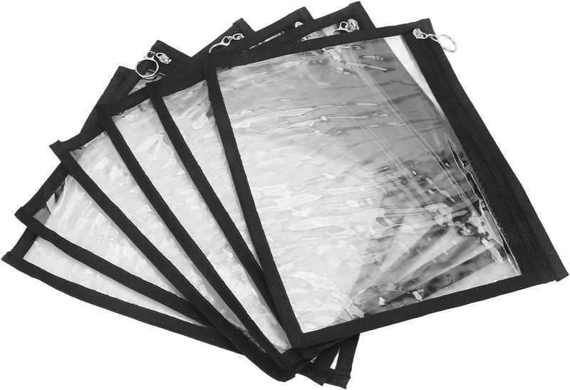 6 قطع من أكياس PVC شفافة بسحاب، مجموعة أكياس بسحاب، منظم أمتعة سفر محمول مزود بحلقة دائرية لحفظ مستحضرات التجميل والمنتجات الصحية وجواز السفر، حجم صغير. - Image 1