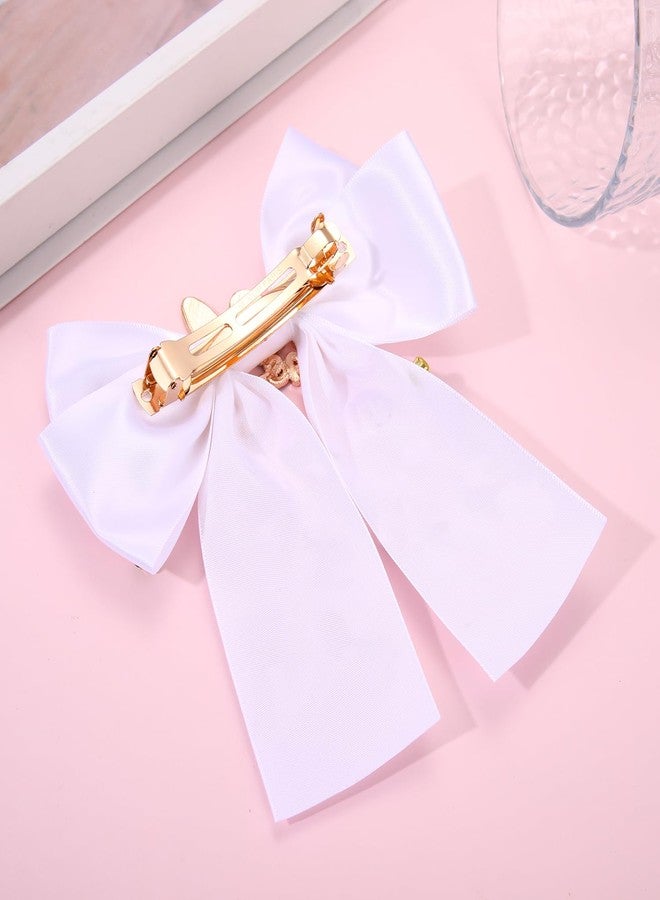 YAHPERN Easter Hair Bow Clips for Women Colorful Easter Egg Bunny Hair Bows White Pink Large Satin Hair Ribbons Spring Easter Hair Accessories Outfit Gifts (Pattern A) - Image 5