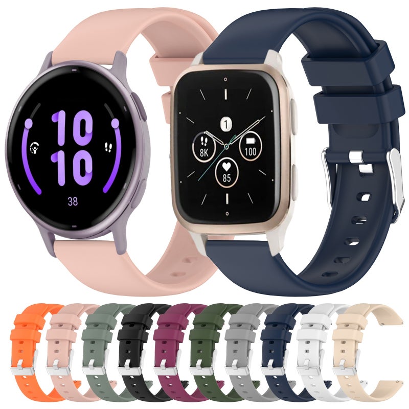 سوار ساعة Garmin Venu 2 Plus 20 مم من السيليكون الناعم بلون واحد (أخضر زيتوني) - Image 3