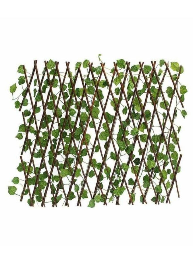 Leaf pergola 🌿 A wooden pergola with artificial flowers that can be hung from the house and balcony, on the fence, and on the wall, adding a touch of beauty. The product has a zipper, according to the size you prefer. It opens up to 2 meters and is 70 cm long. It is an imported product. Note: The product does not have lighting. - Image 5