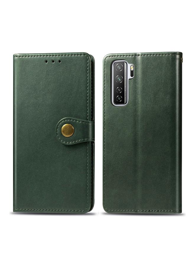 اس-توب جراب لهاتف Huawei Nova 7 SE/P40 Lite 5G جراب هاتف جلدي بلون سادة عتيق مع حبل وإطار صورة وفتحة بطاقة ومحفظة ووظيفة حامل - Image 2