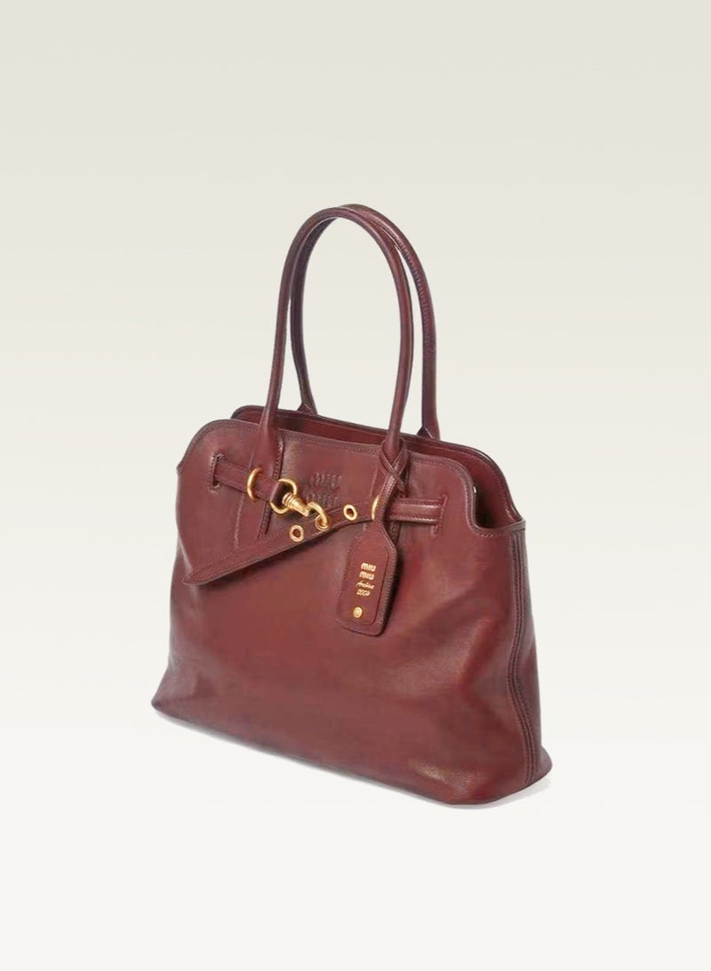 Miu Miu MiuMiu ladies' bag, fashion portable messenger bag, red. - Image 2