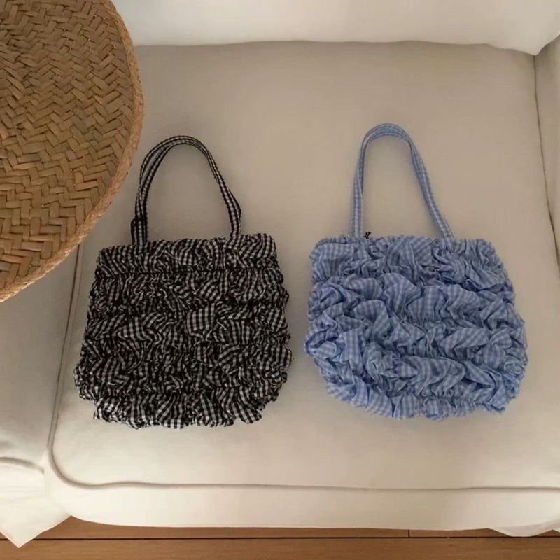 حقيبة توت صغيرة مطوية بنقشة مربعات من هاي - Image 2