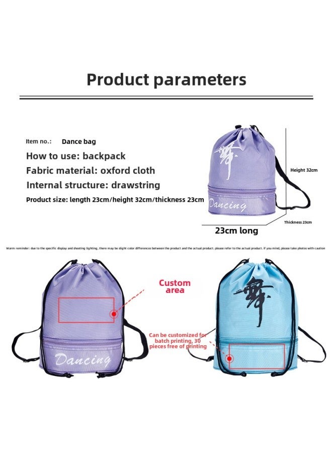 Dance Bag Children's Dancing Latin Ballet Bag Backpack Cute Fashion Dance Backpack Printable LOGO-Color:Pink - Image 3