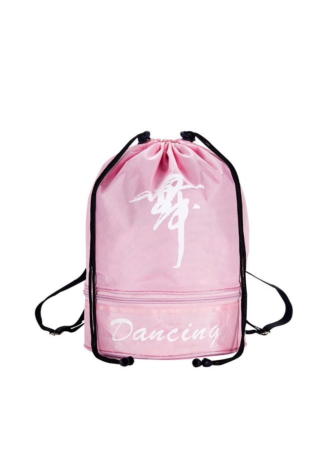 Dance Bag Children's Dancing Latin Ballet Bag Backpack Cute Fashion Dance Backpack Printable LOGO-Color:Pink - Image 1