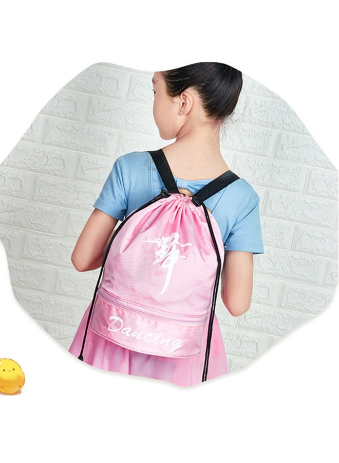 Dance Bag Children's Dancing Latin Ballet Bag Backpack Cute Fashion Dance Backpack Printable LOGO-Color:Pink - Image 2