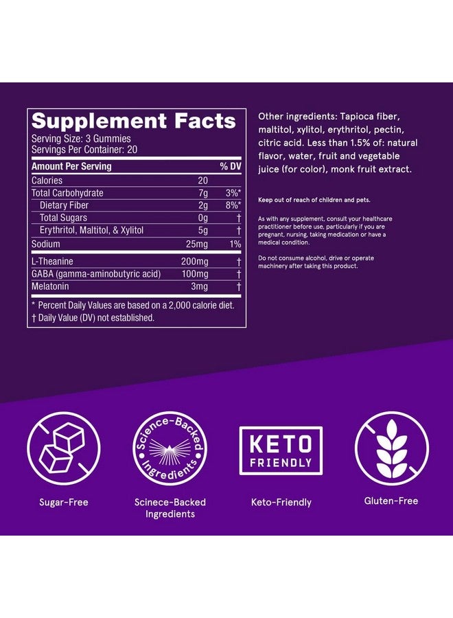 Bulletproof Sugar-Free BlackBerry Flavor Sleep Gummies, 60 Count, Keto Supplement for Sleep Support - Image 1