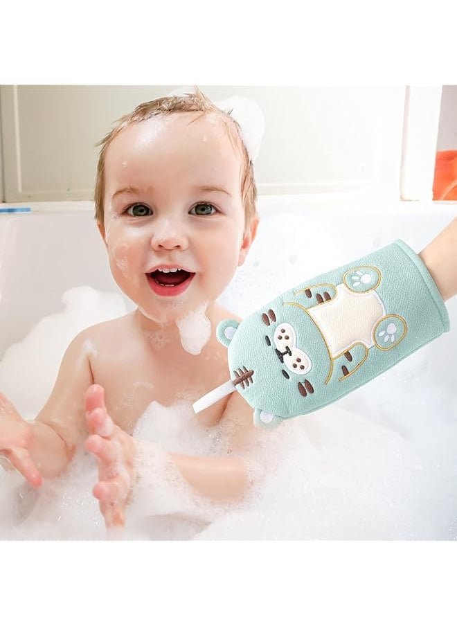 erorex 2Pcs Baby Bath Mitt Washcloths Gloves Designed In Nice Cute Animal Style Mitt Puppet Washcloths  - Image 5