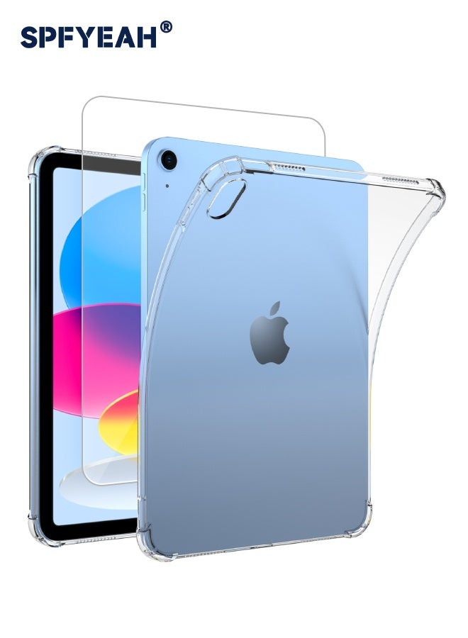 اس بي اف يا. [2 في 1] حافظة iPad (A16) الجيل الحادي عشر 11 بوصة (2025) / iPad الجيل العاشر 10.9 بوصة (2022) مع واقي شاشة زجاجي مقوى عالي الدقة، رفيع وخفيف الوزن، مقاوم للاصفرار، مقاوم للصدمات ومرن لجهاز iPad 11 2025 / iPad 10 2022 (شفاف) - Image 1