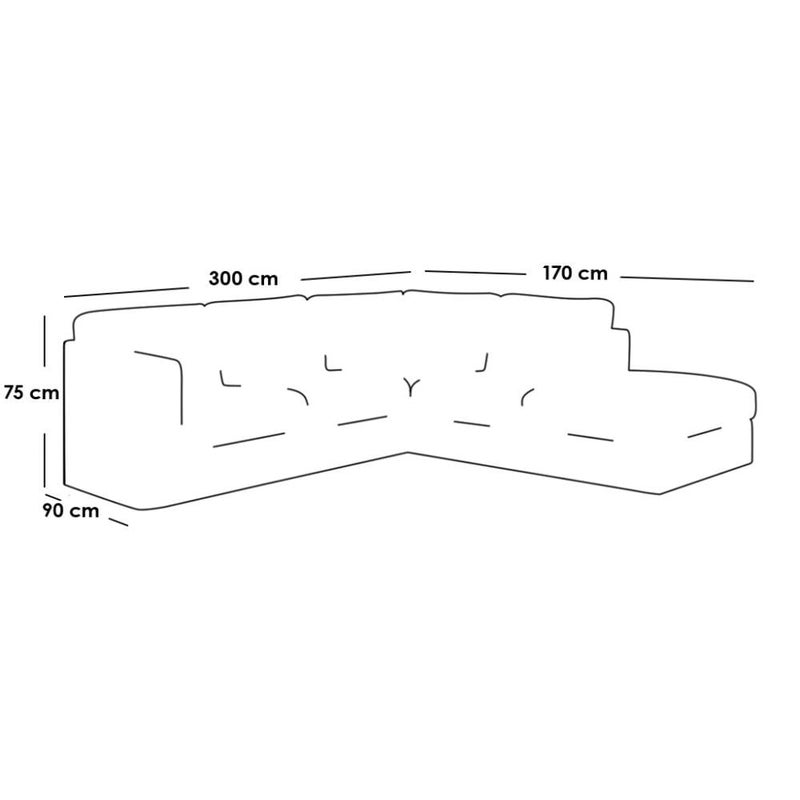 Betak Swedish wood and linen corner sofa - beige - Image 2