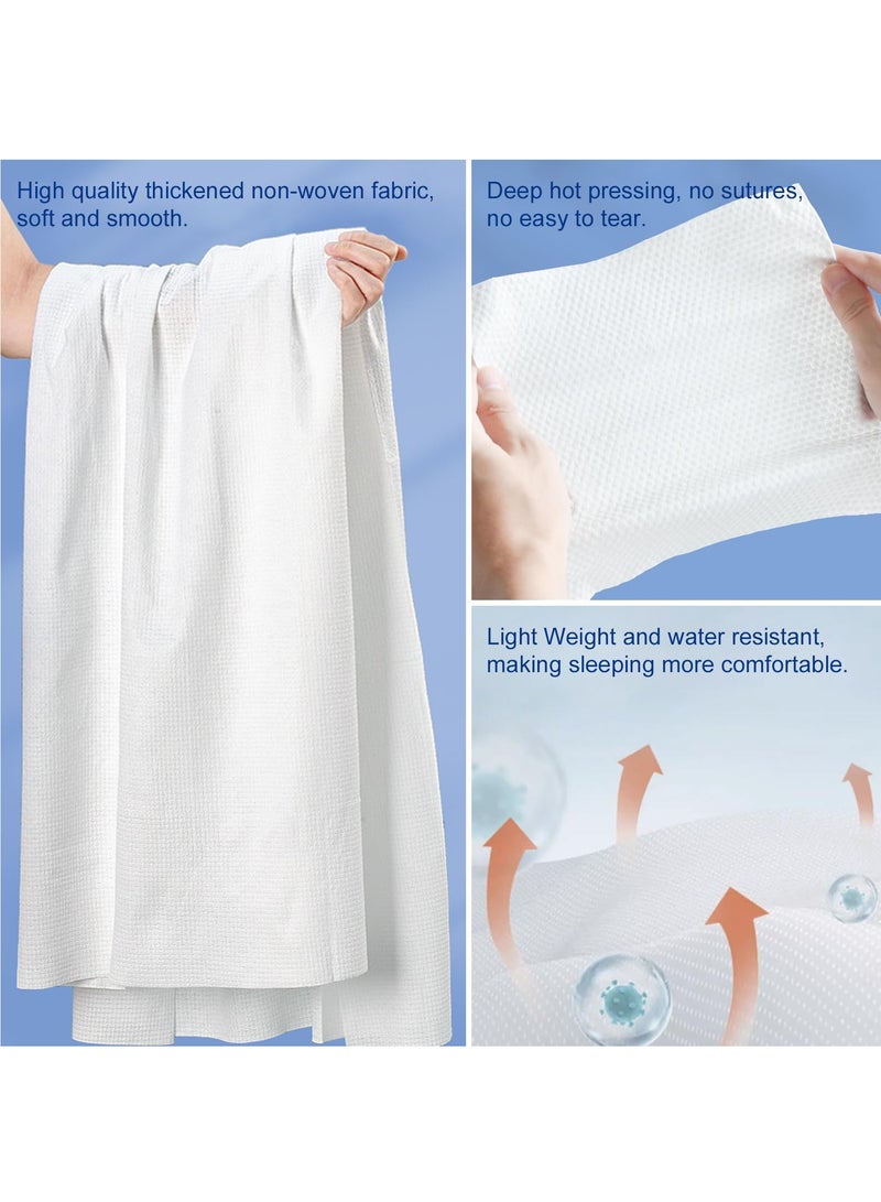 SYOSI Disposable Bed Sheets for Travel, 8pcs Disposable Travel Sheets Set Fitted Sheet King Size, Hotel Essentials with Disposable Bed Sheets Quilt Cover 2 Pillowcase 2 Bath Towels 2 Face Towels - Image 4