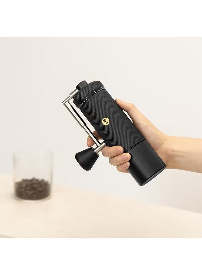 دليل TIMEMORE S3 لمطحنة القهوة اليدوية مع ضبط خارجي ومحفّزات من الفولاذ المقاوم للصدأ المُخترَعة، ومطحنة قهوة يدوية عالية الدقة لمطحنة القهوة الإسبريسو الفاخرة، لون الخشب الداكن S3، أسود - Image 3