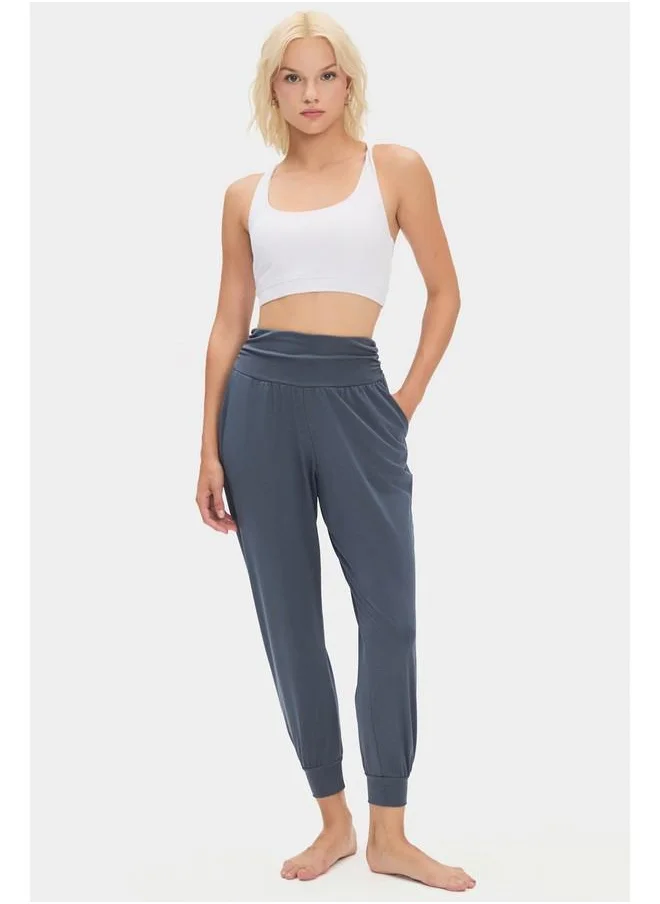 جون June Women Beige High Waist Jogger Sweatpant Anthracite